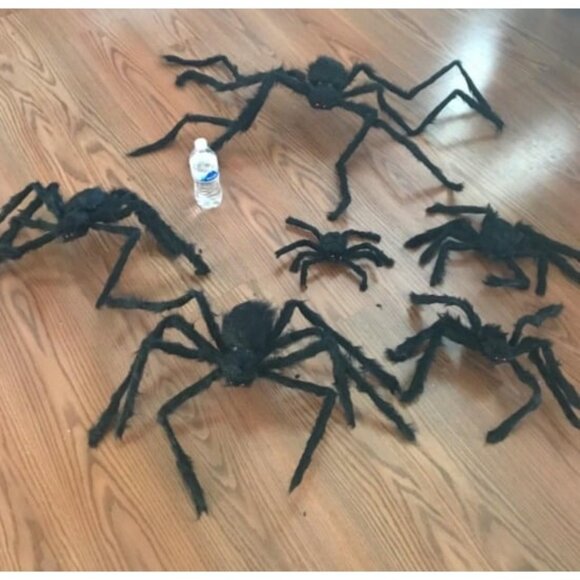 Halloween Spider Decorations, 6 Pcs Realistic Hairy Spiders Set - Picture 2 of 2
